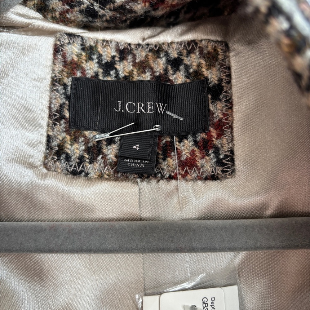 J. Crew Regent Houndstooth Wool Blazer with RhinestoneCollar - Picture 4 of 7